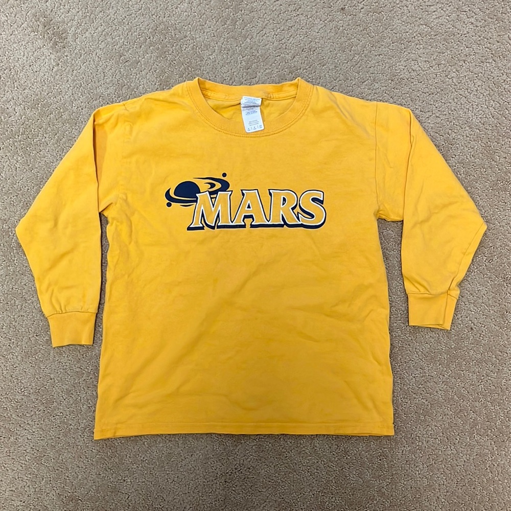 long sleeve Mars / space shirt, Youth Small